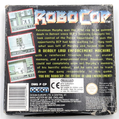 Robocop - Komplet I Æske (UKV) - Gameboy Original (B Grade) (Genbrug)